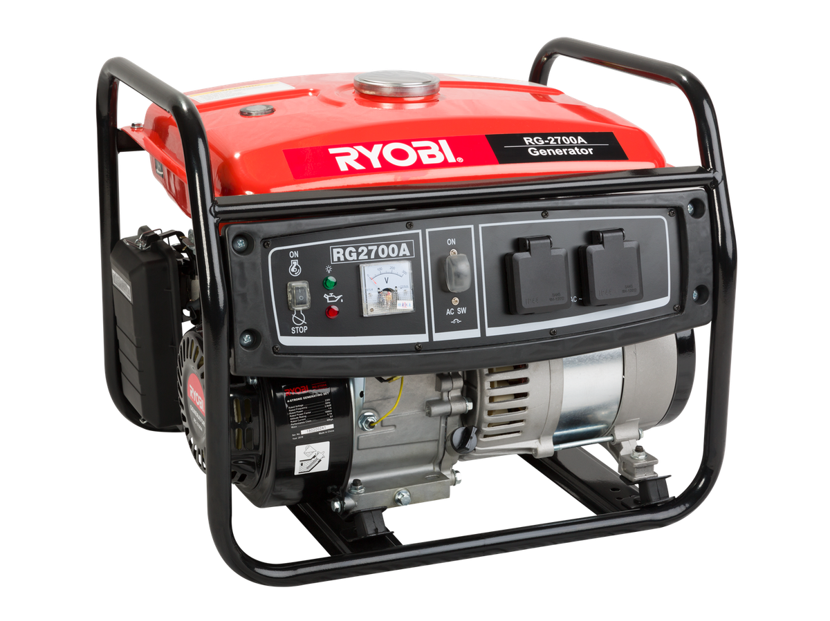 Ryobi RG-2700 2.5kVA 4-Stroke Air-Cooled Generator (2000W) - Generators