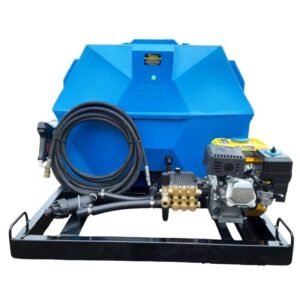 500l Mobile High Pressure Washer 6.5hp petrol 186bar - Pressure Washers