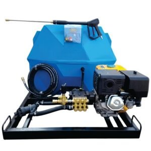 1000l Mobile High Pressure Washer 13hp-petrol-248-bar horizontal unit - Pressure Washers