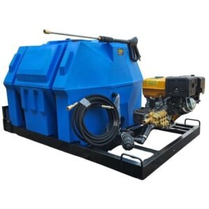 500l Mobile High Pressure Washer 13hp-Petrol-248bar - Pressure Washers