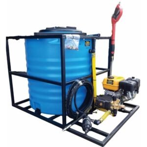 300l Mobile High Pressure Washer 6.5hp Petrol 186bar - Pressure Washers
