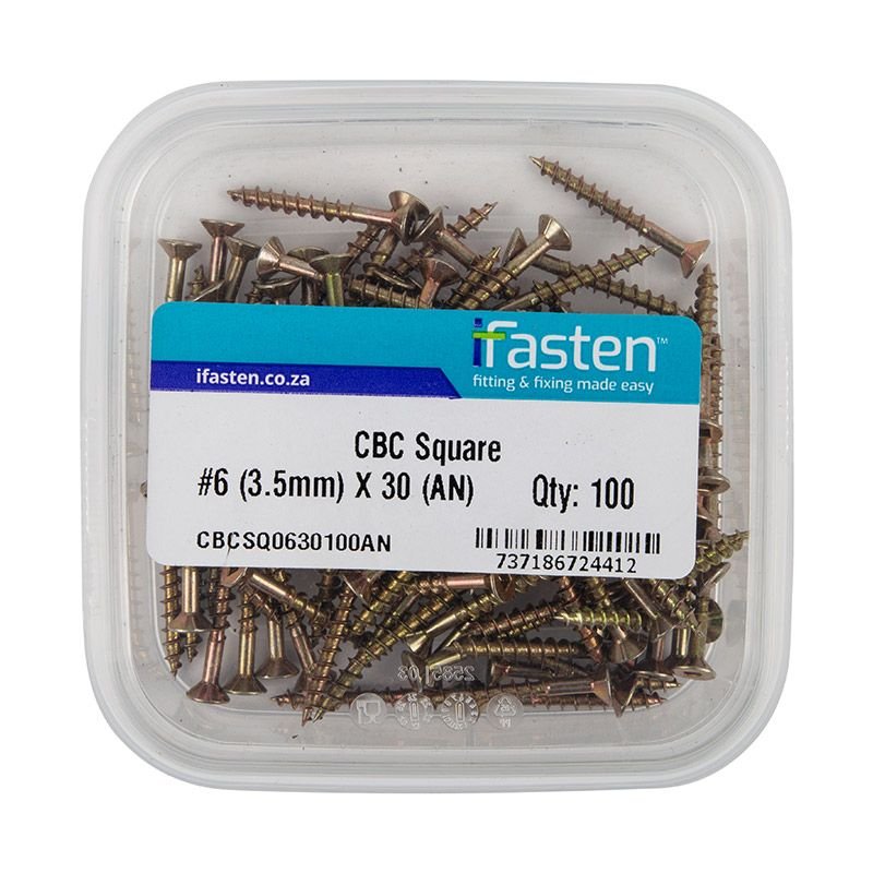 Ifasten Cbc Square NO6 3.5MMX30MM 100 Pt - DIY & Hardware