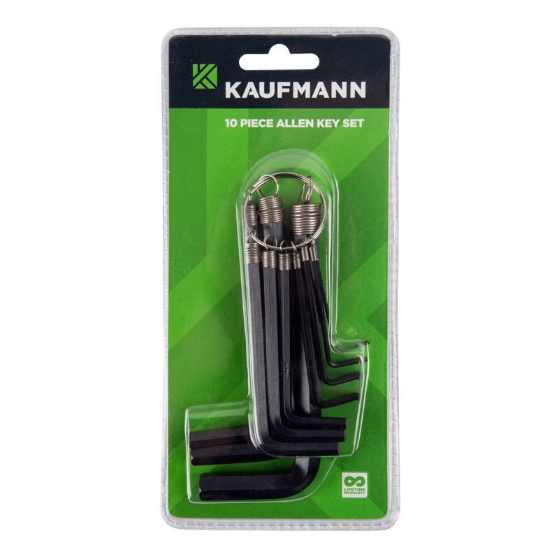 Kaufmann Allen Key Set 10 Pcs 1.5-10mm - Hand Tools