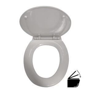 Toilet Seat Wooden Cheeky Universal Soft Close Wht - Plumbing