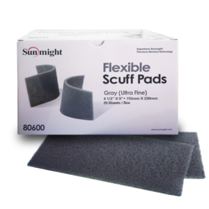 80600 Sunmight Soft Non-Woven Scuff Pads 114mm x 228mm - Ultra Fine (Gray) 25pcs - Abrasives & Sanding Supplies