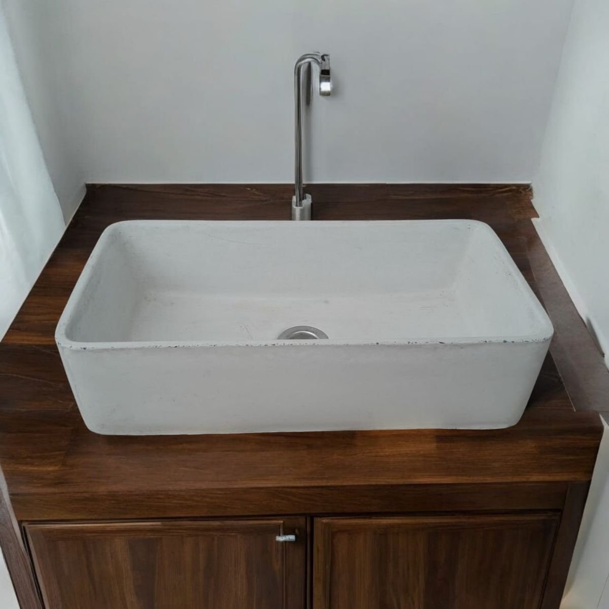 Aquatina Ivory Concrete Basin 47 x 23.5 x 12cm - view 2